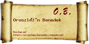 Oroszlán Benedek névjegykártya