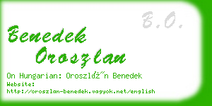 benedek oroszlan business card